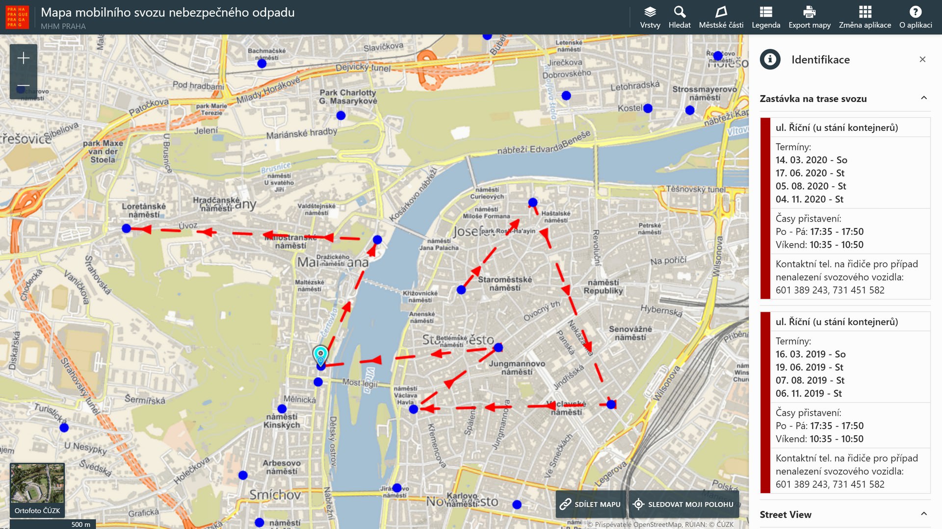 Movable Collections of Hazardous Waste Map